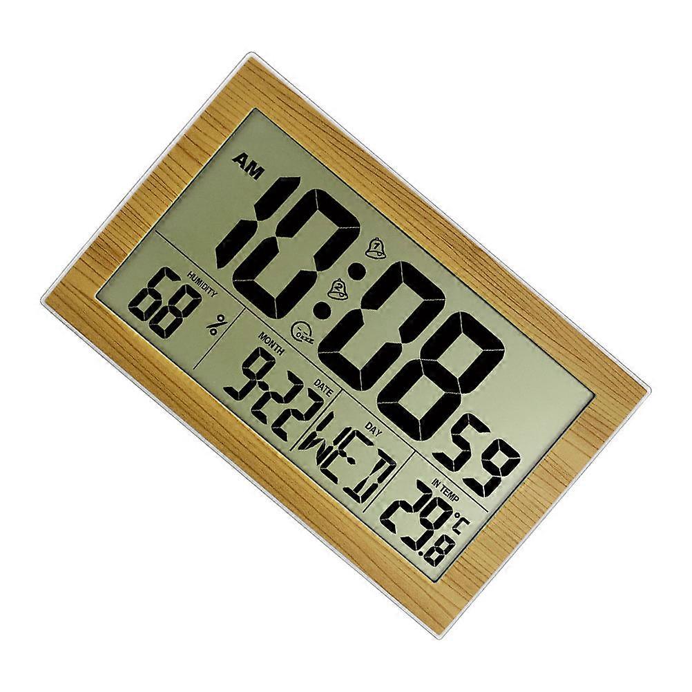 Digital Wall Mounted Alarm Clock with Calendar & Temperature Display for Home and Office – Compact, Easy to Use Design, No Batteries Needed