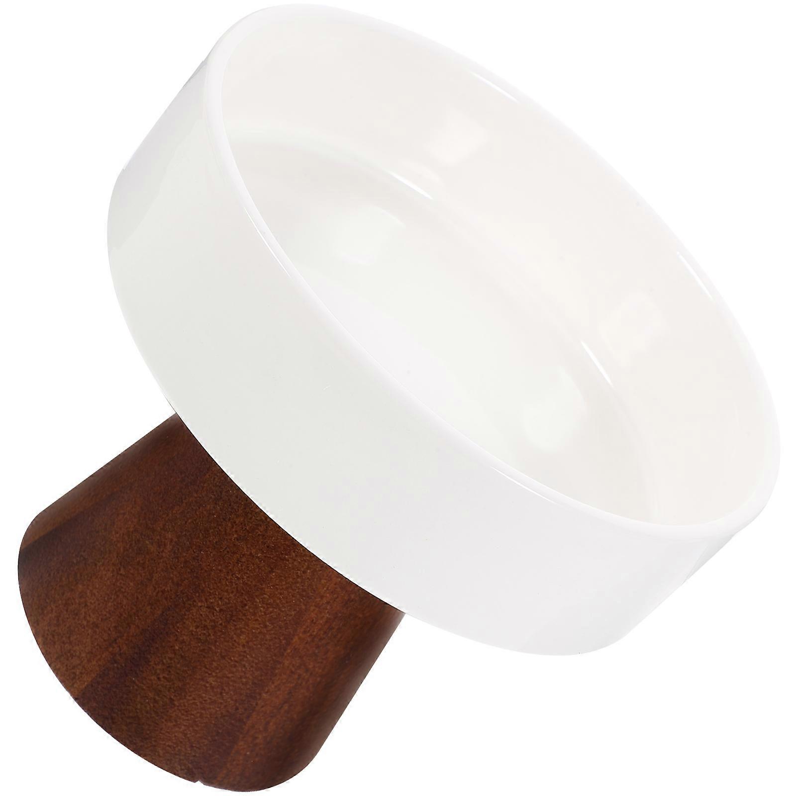Elegant Ceramic and Wooden Dessert Tray for Cakes Fruits Snacks with High Base Stand Easy to Clean