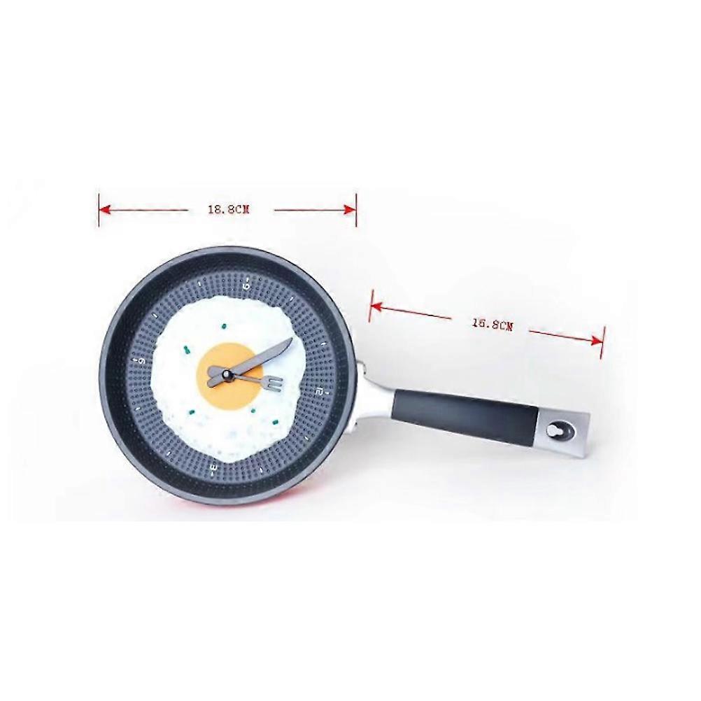 Yellow Wall Clock with Frying Pan Design Made of ABS Material for Home Decor Precise Movement Keeps