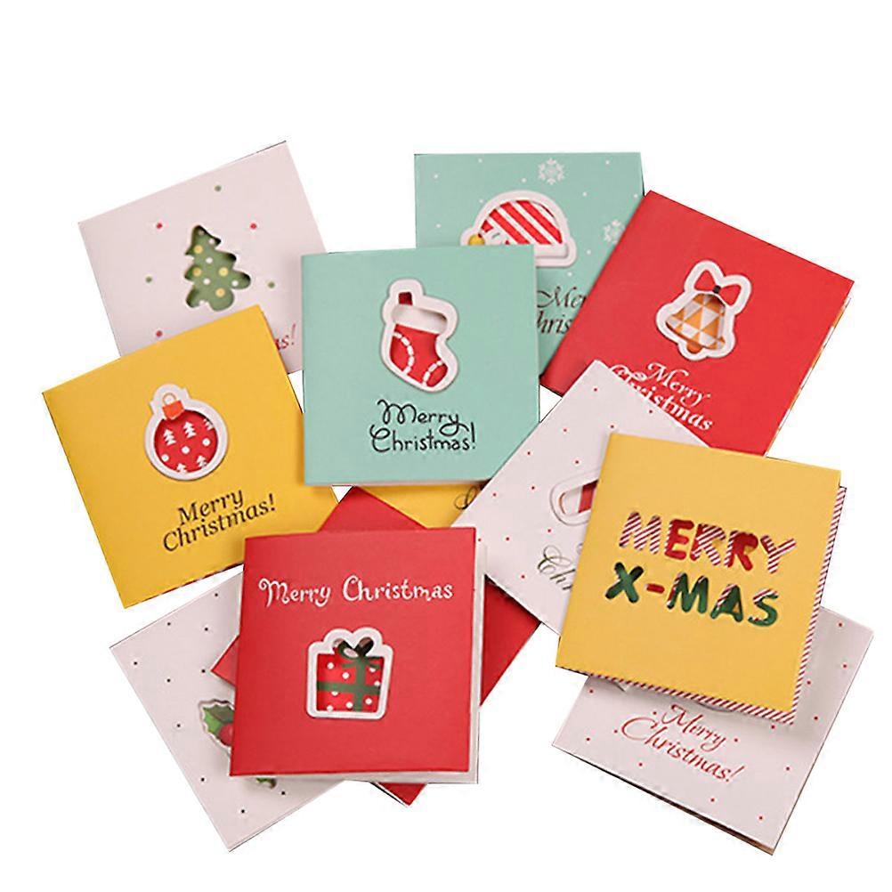 Unique Hollow Design Cards Party Invitation Assorted Color Christmas Festival Wishes Sending 96Pack