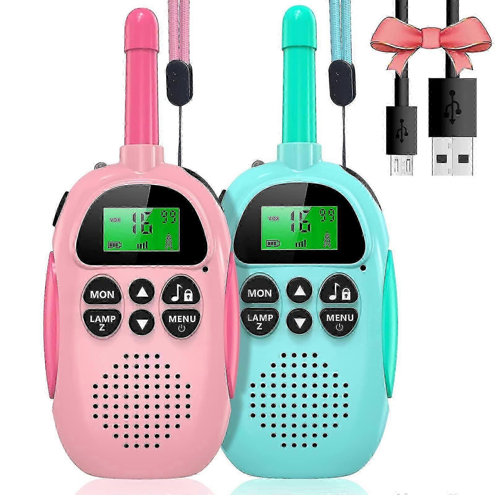 Walkie Talkie για παιδιά, Επαναφορτιζόμενο αμφίδρομο ραδιόφωνο, εμβέλεια 3 χιλιομέτρων, αγόρια κορίτσια παιχνίδι 3-10+ ετών 8 κανάλια Vox σάρωση, Walky Talky για υπαίθριες περιπέτειες, Ca