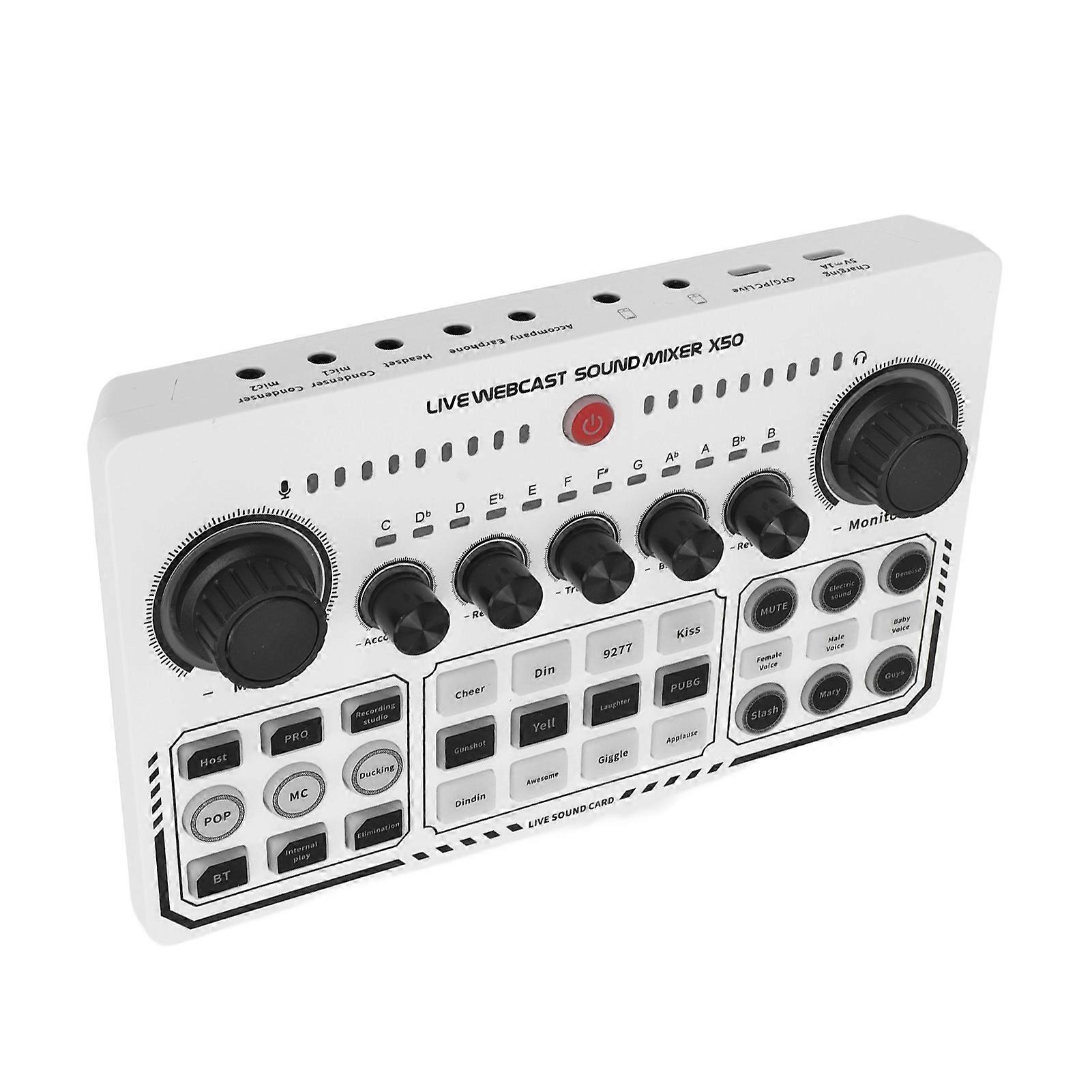 Live Sound Card Intelligent Noise Reduction USB Mini Sound Mixer Board for Music Recording Karaoke Singing 