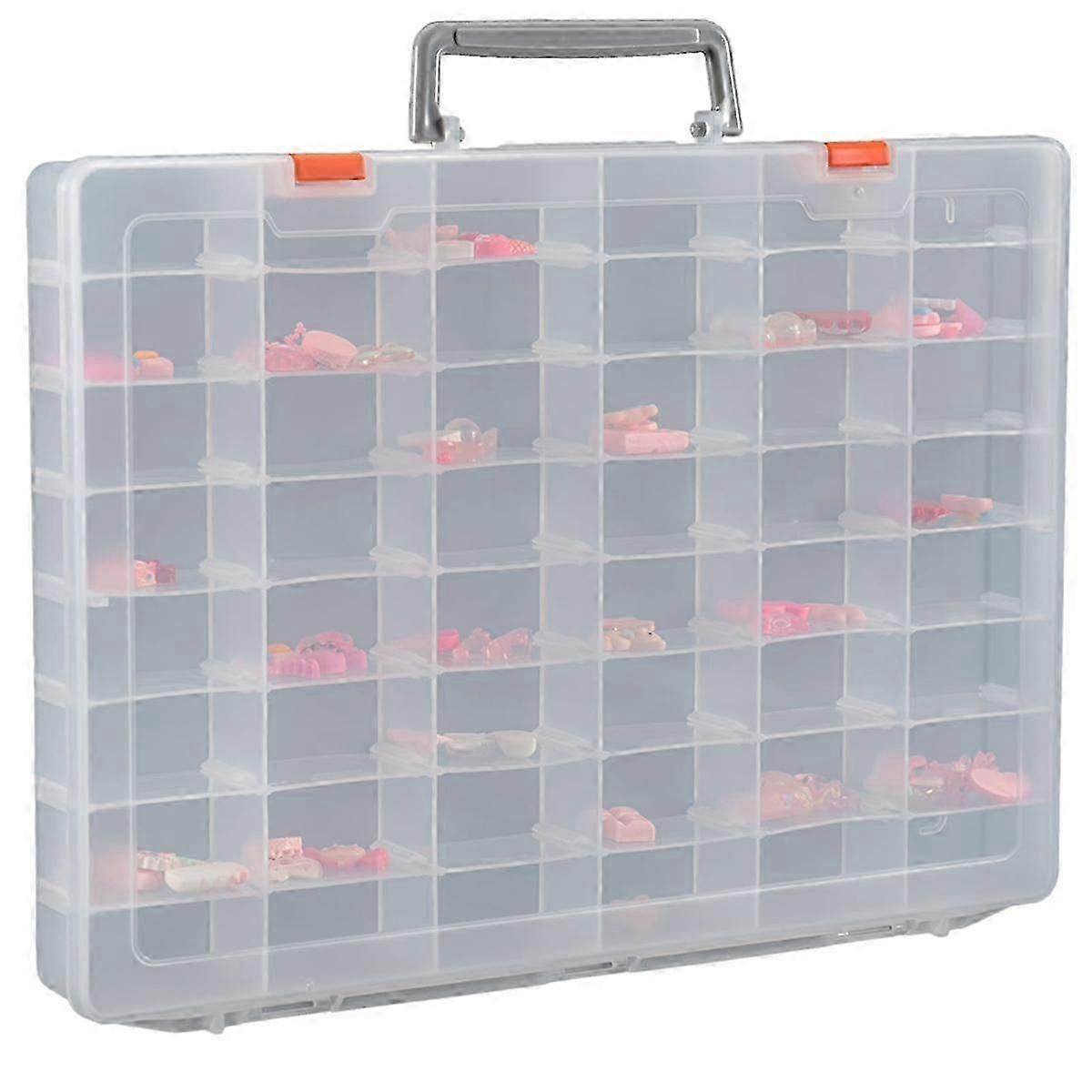 Large 48 Grids Plastic Organizer Box with Adjustable Dividers,Craft Storage Organizer, Tackle Box Organizer