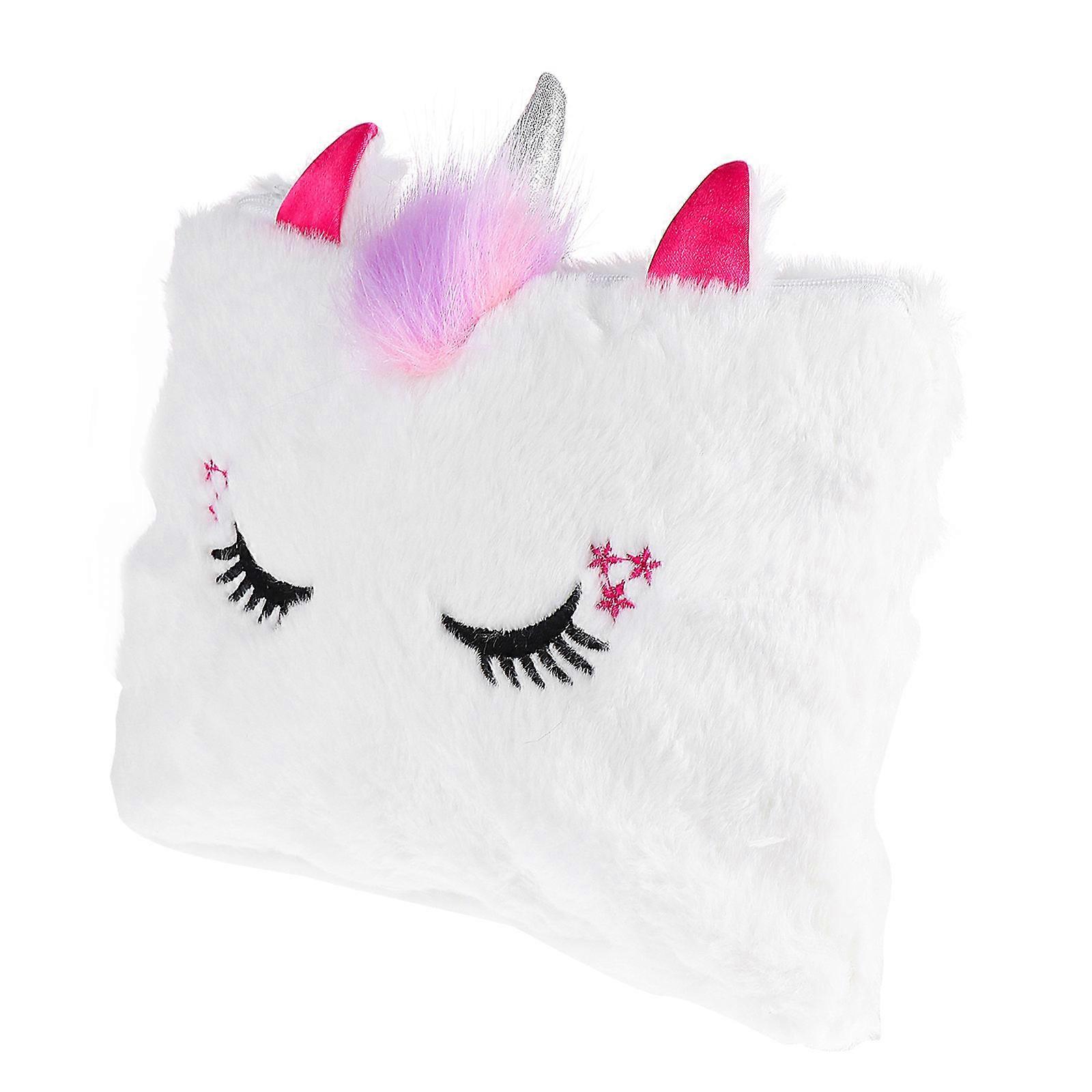Cute Pencil Case Plush Square Pen Organization School Use 21.5X18X1CM Students 1Pc