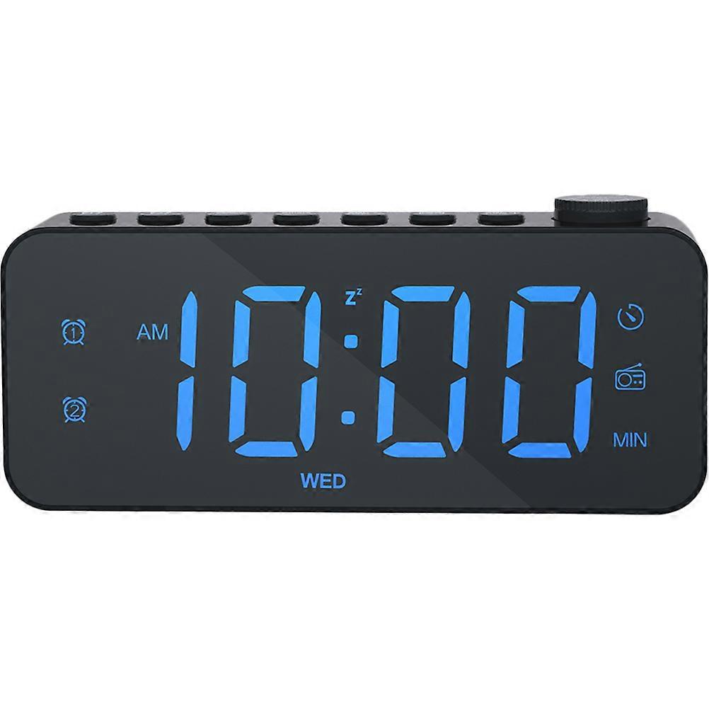 Bedroom Clock Digital With Adjustable Brightness Dual Alarms White 1 Set