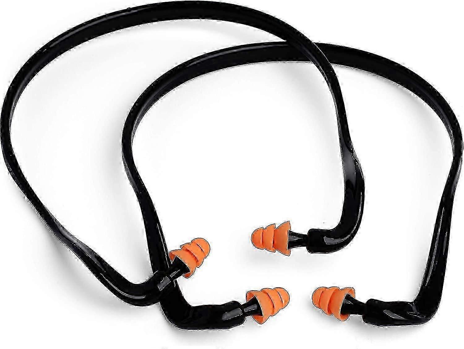 2 Pairs of Banded Silicone Ear Plugs for Shooting and Construction Work