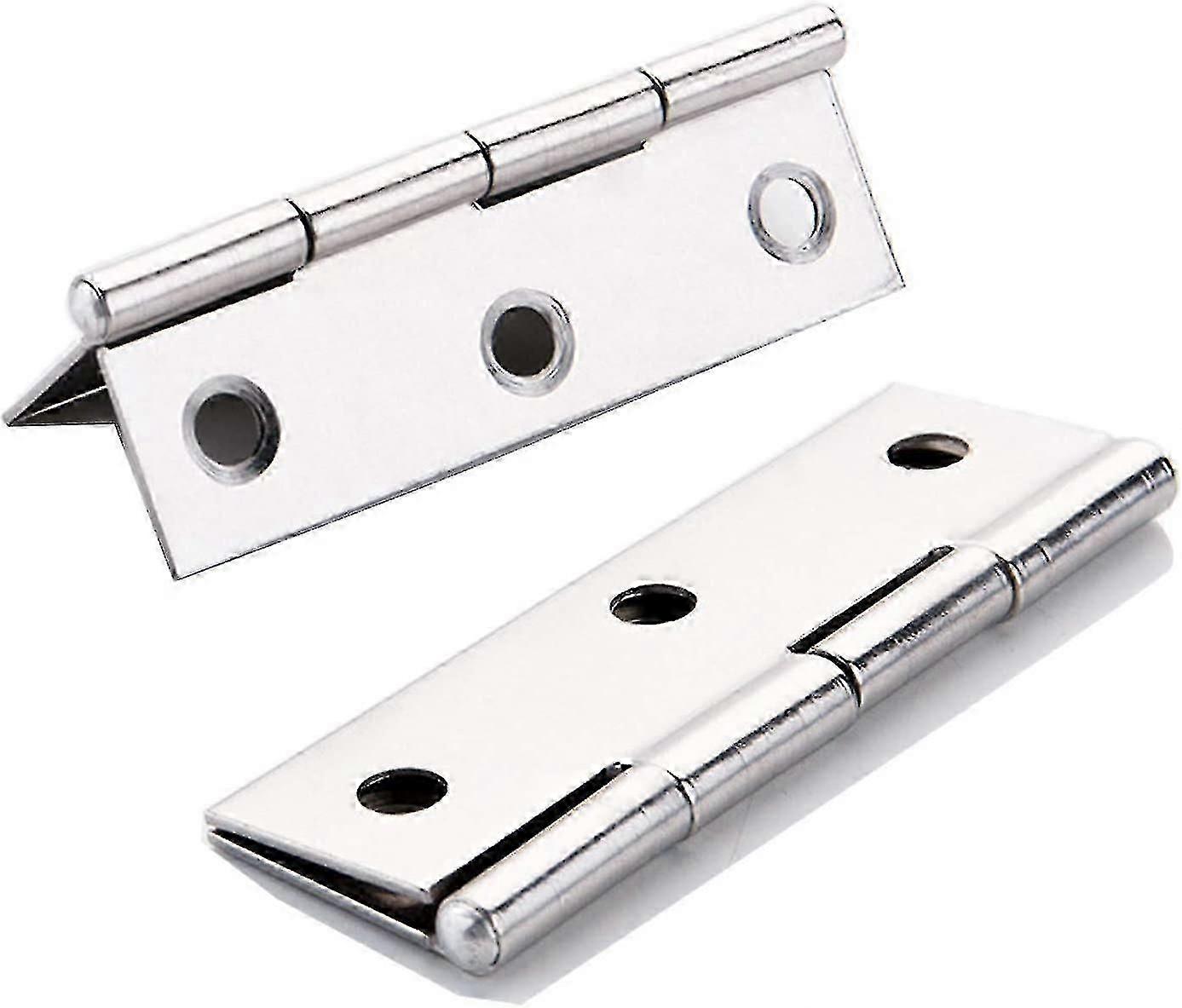 10-pak dørhængsler i rustfrit stål - holdbar 75 mm x 50 mm hardware til møbler og hjemmebrug [HS]
