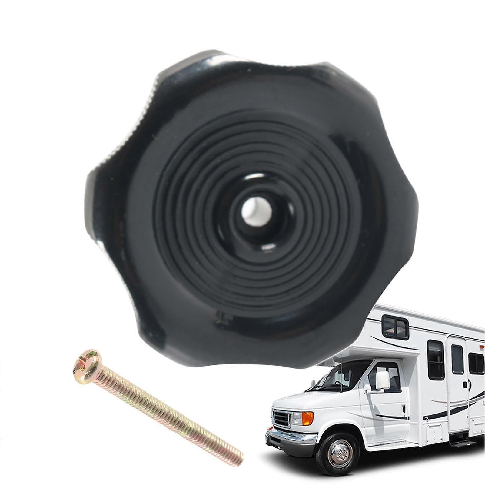 RV Window Knob, 1Inch Wave Ventilation Latch Knob 21/4Inch Diameter, RV Hardware Black