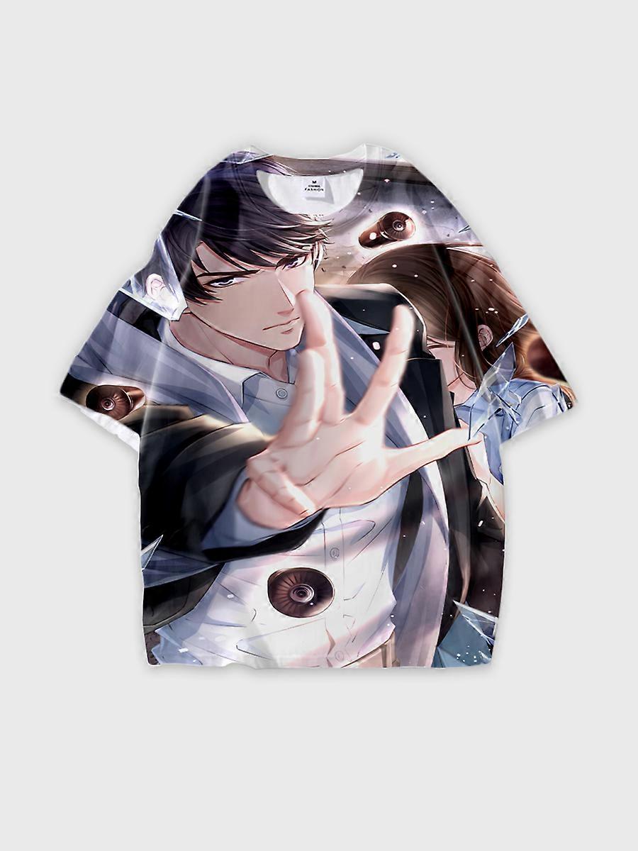 T-shirt round neck Role Pattern loose short sleeve E1010