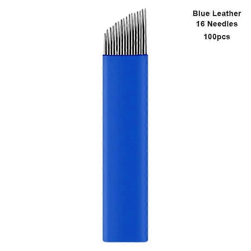 100 Pcs / set Eyebrow Manual Micro-blading Makeup Fixed Sterile Needle 12/14/16/18 Pin Blade