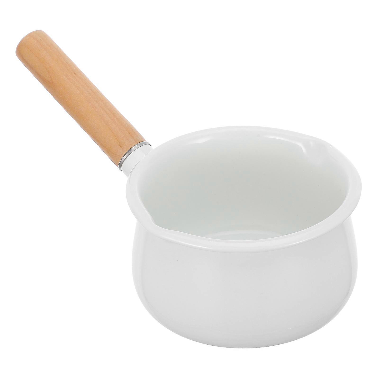 Practical Enamel Cookware For Home Cooking With Wooden Handle And Nutrition Protection 1Pack