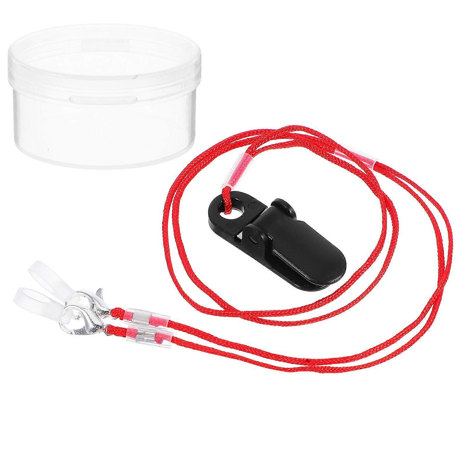 Adjustable Hearing Amplifier Lanyard Clip Prevent Drops Reduce Loss Risk For Hearing Amplifier Daily Use Red 1Set