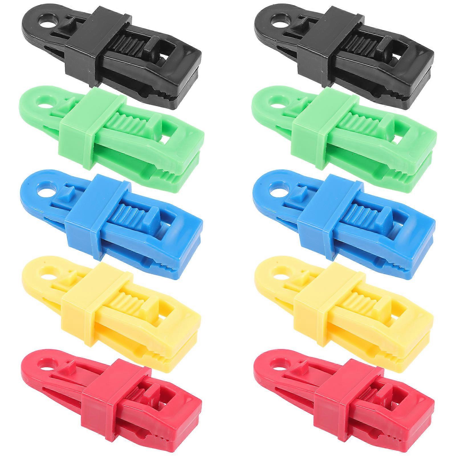 10Pcs Windproof Tent Clips Adjustable Buckle Plastic Fixing Tools Rope Tent Accessories