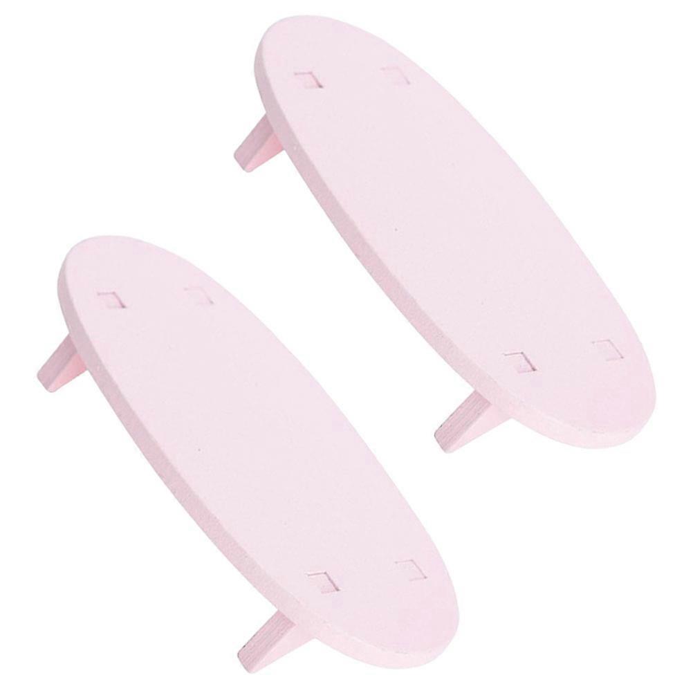 Pink Mini Wooden Table Set of 2 for Doll House Decorations Lightweight Compact Size Wood Material
