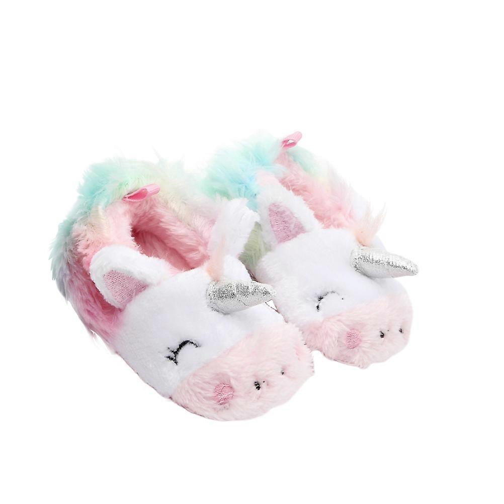 Cute Unicorn Design Baby Warm Shoes Made of Polar Fleece for Winter Wearing Multi Color 10 5cm