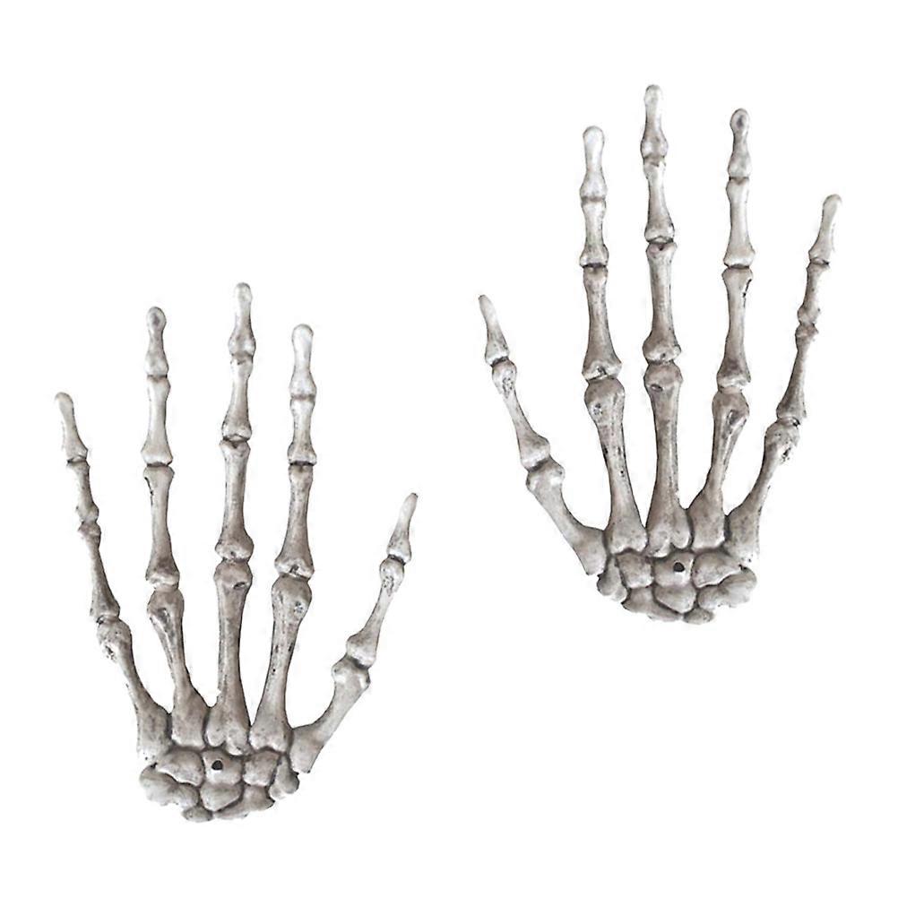 Witch Skeleton Hand Props for Decoration Use Realistic Plastic Beige Color Scary Party Atmosphere Enhancer 1 Pair