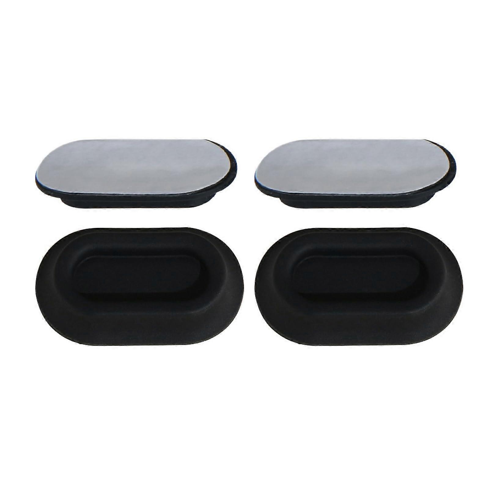 1 pair of selfadhesive magnetic remote control holders, silicone wall mount for TV and device organization, black