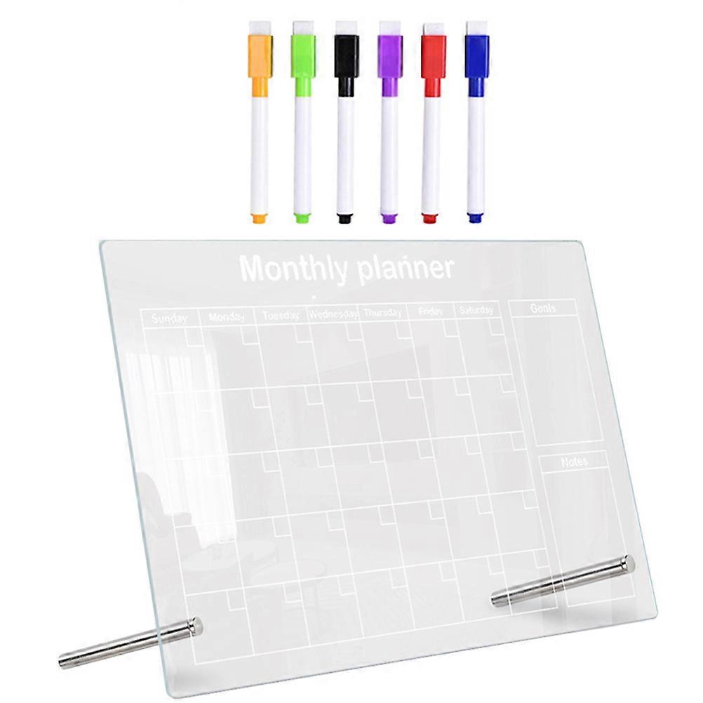 DIY Weekly Plan Desktop Memo Board Portable Whiteboard for Home School Cafe Shop Transparent Acrylic 9Pcs