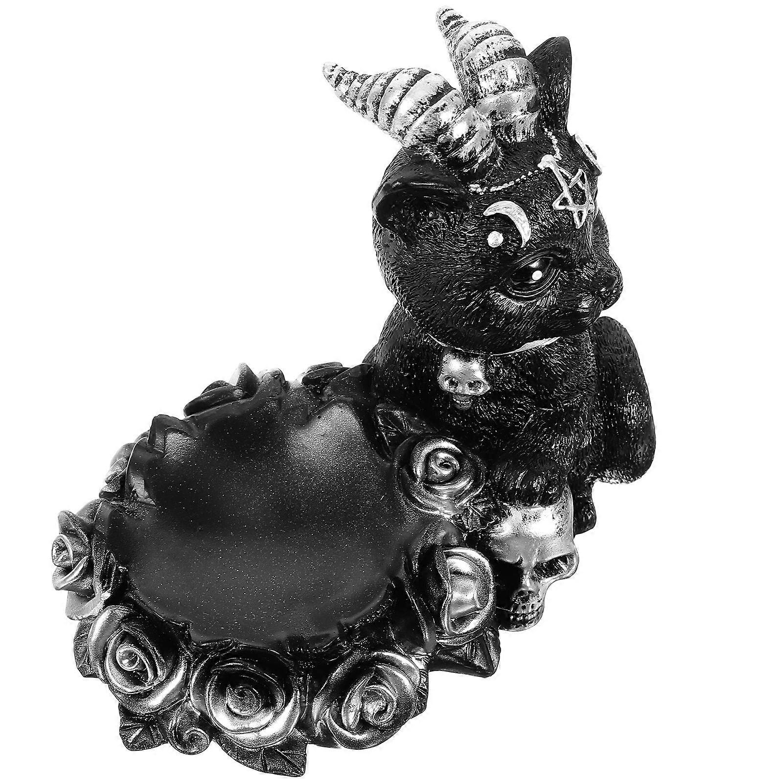 Black Synthetic Resin Crystal Ball Stand for Desktop Display Use Vintage Style Lightweight Portable