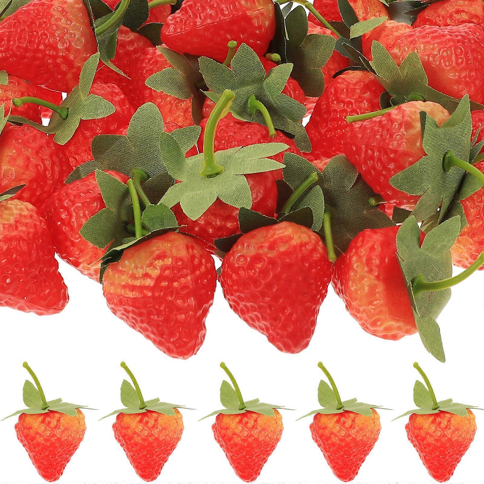 Fake Strawberries For Children 45Pcs In 3.5X3CM Size Ideal For Game Props And Teaching Aid