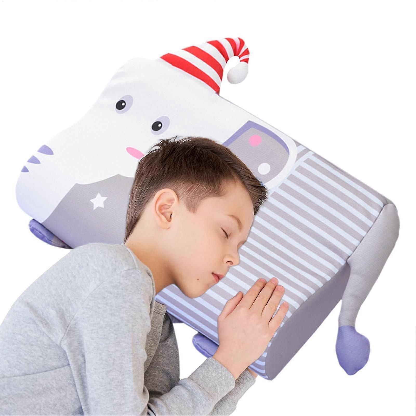 Neck Support Pillow, Soft Ice Silk Cartoon Pillow for Kids, Ergonomic Contour Side Sleeper Pillow
