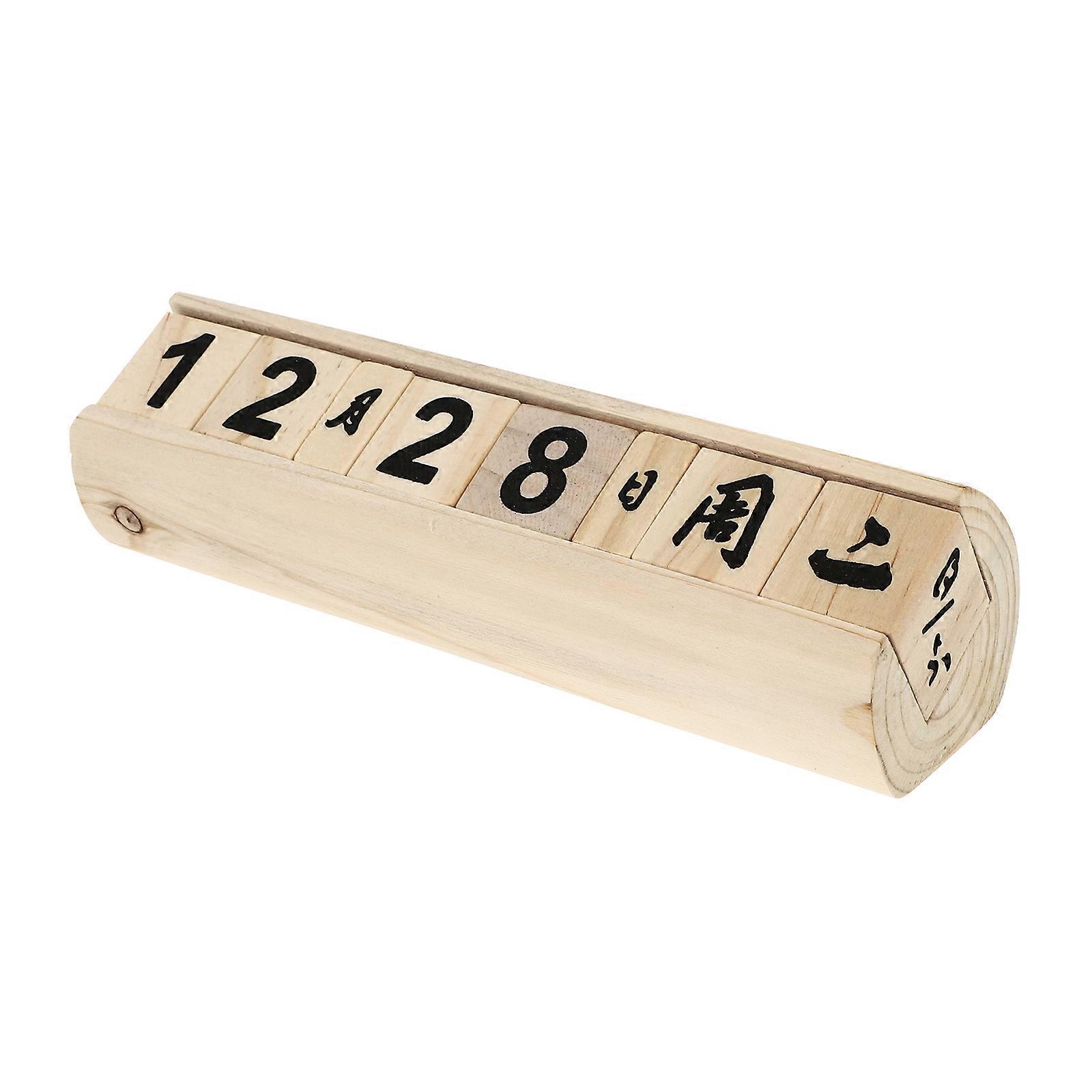 Simple Desk Calendar, Natural Material, Daily Date Indicator