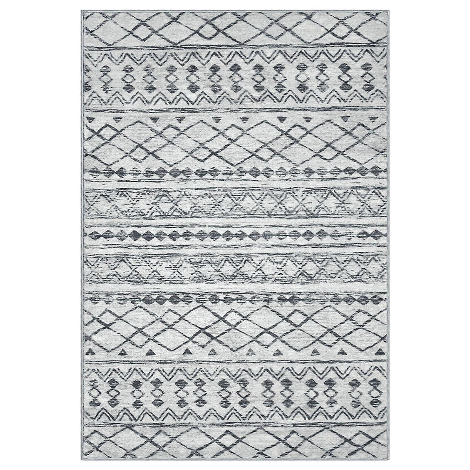 Frottee bath mat Elegant, stainresistant living room carpet with line pattern (Grey, 60X30CM) Gray 60X30CM