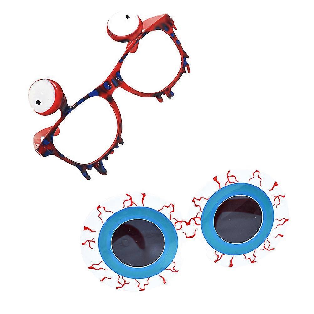 Lunettes de vue d’Halloween 2 pièces design unique adapté aux fêtes et aux rassemblements avec une apparence colorée