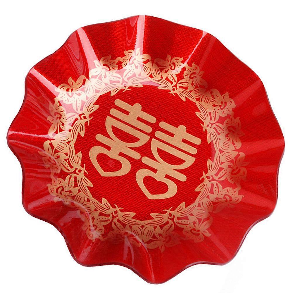 Chinese Style Wedding Tableware 1Pcs Red Space-Saving Size for Storage Use Snack Plate