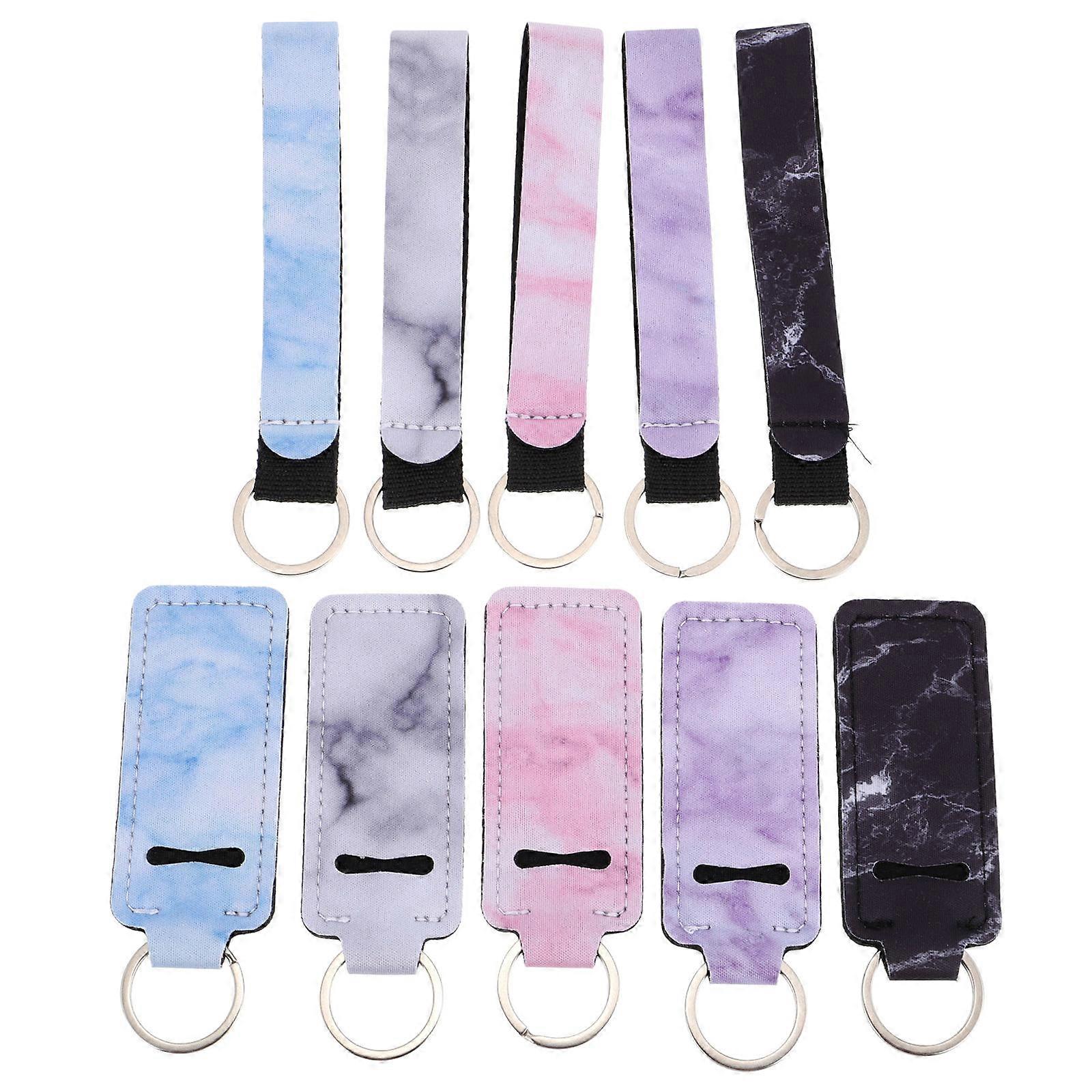 Lipstick Storage Bag Keychain 10Pcs For Women Home Use Assorted Color Practical Design