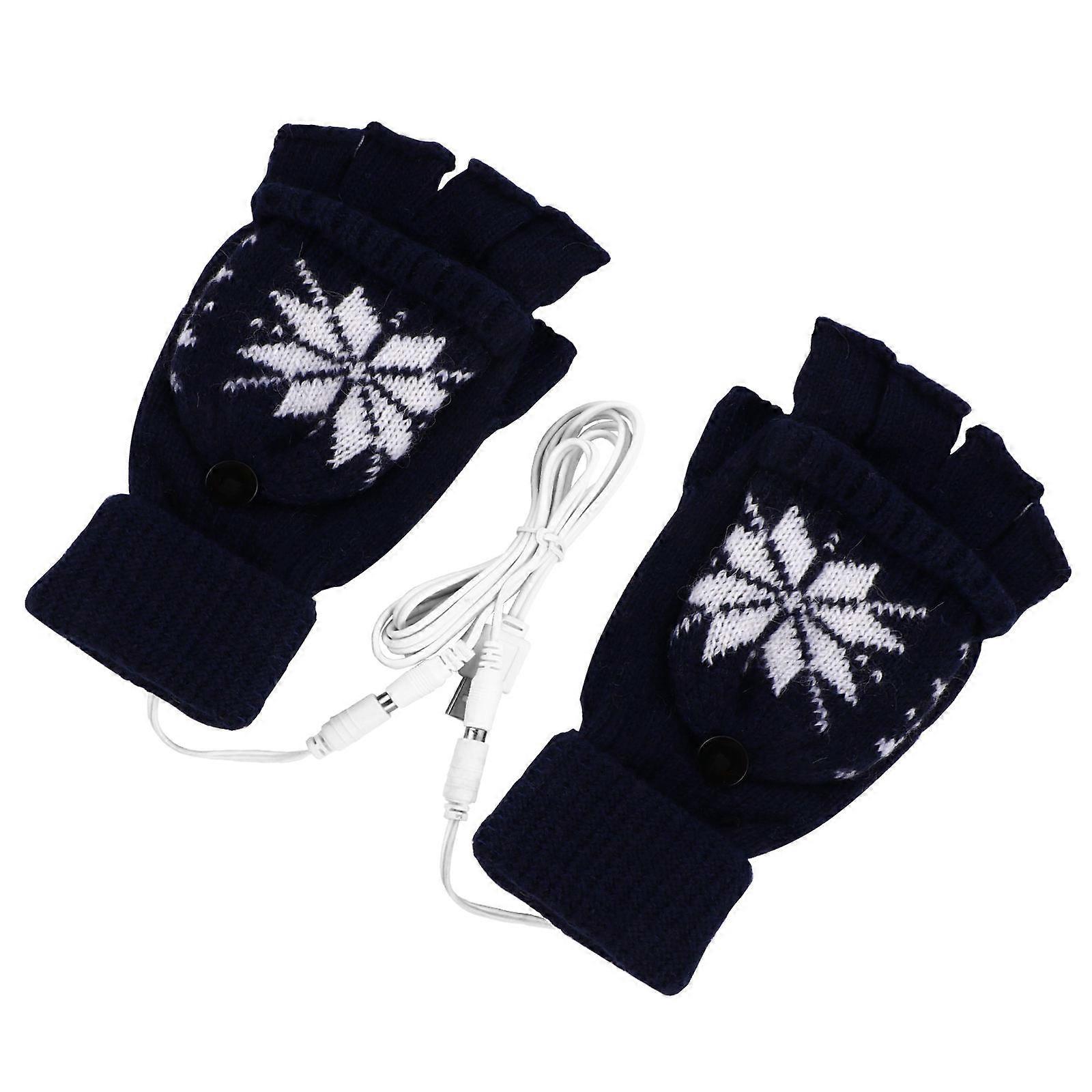Rechargeable Heating Gloves 1 Pair Half Finger Design Effective For Hiking And Cold Weather Adventures