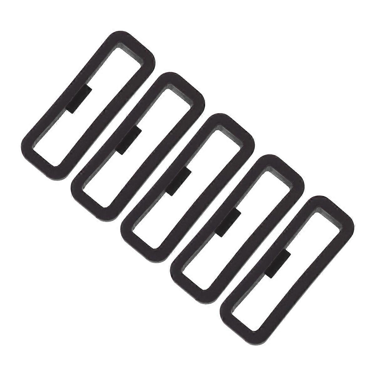 Silicone Watch Band Strap For 22mm Size Black Replacement Loop 5Set Comfortable Wear