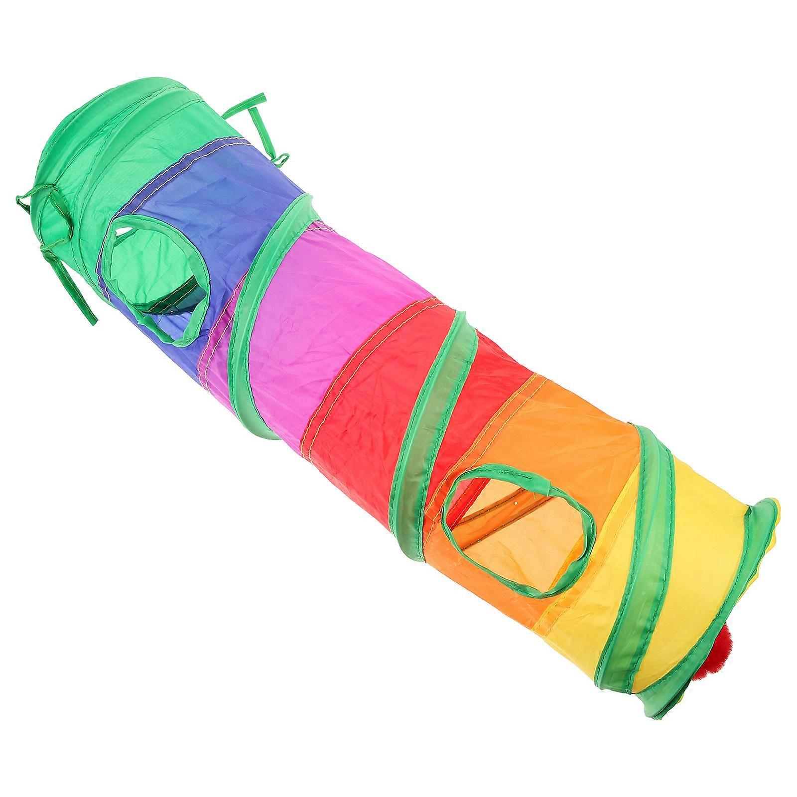 Foldable Rainbow Cat Tunnel for Indoor Play and Exercise – Durable, Comfortable, and Safe Interactive Pet Tunnel for Kittens and