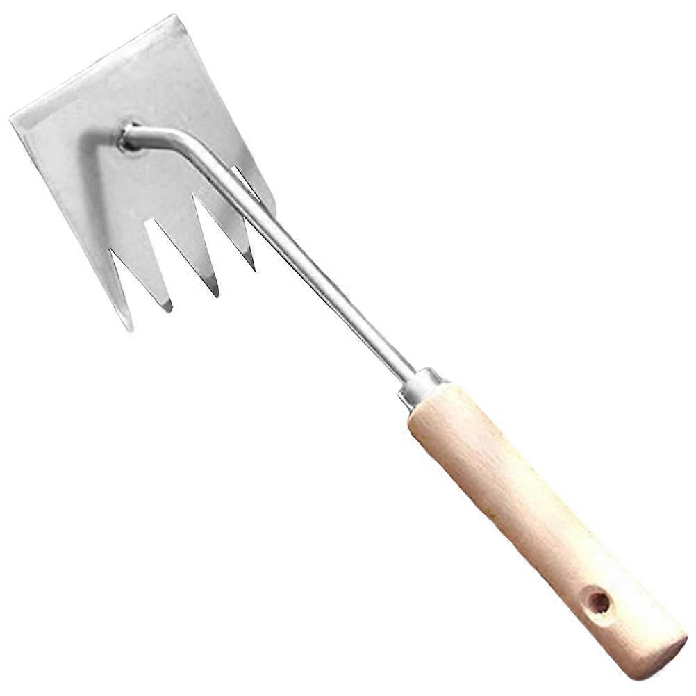 V-Shaped Fork Tips Weeder Tool For Outdoor Gardening Tasks In Silver With Ergonomic Design 1Set