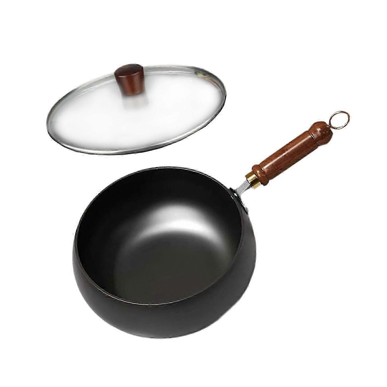 2025 9.45' Iron Wok Flat Bottom Wok Gas Cookware Induction Cooker Frying Wok Pan