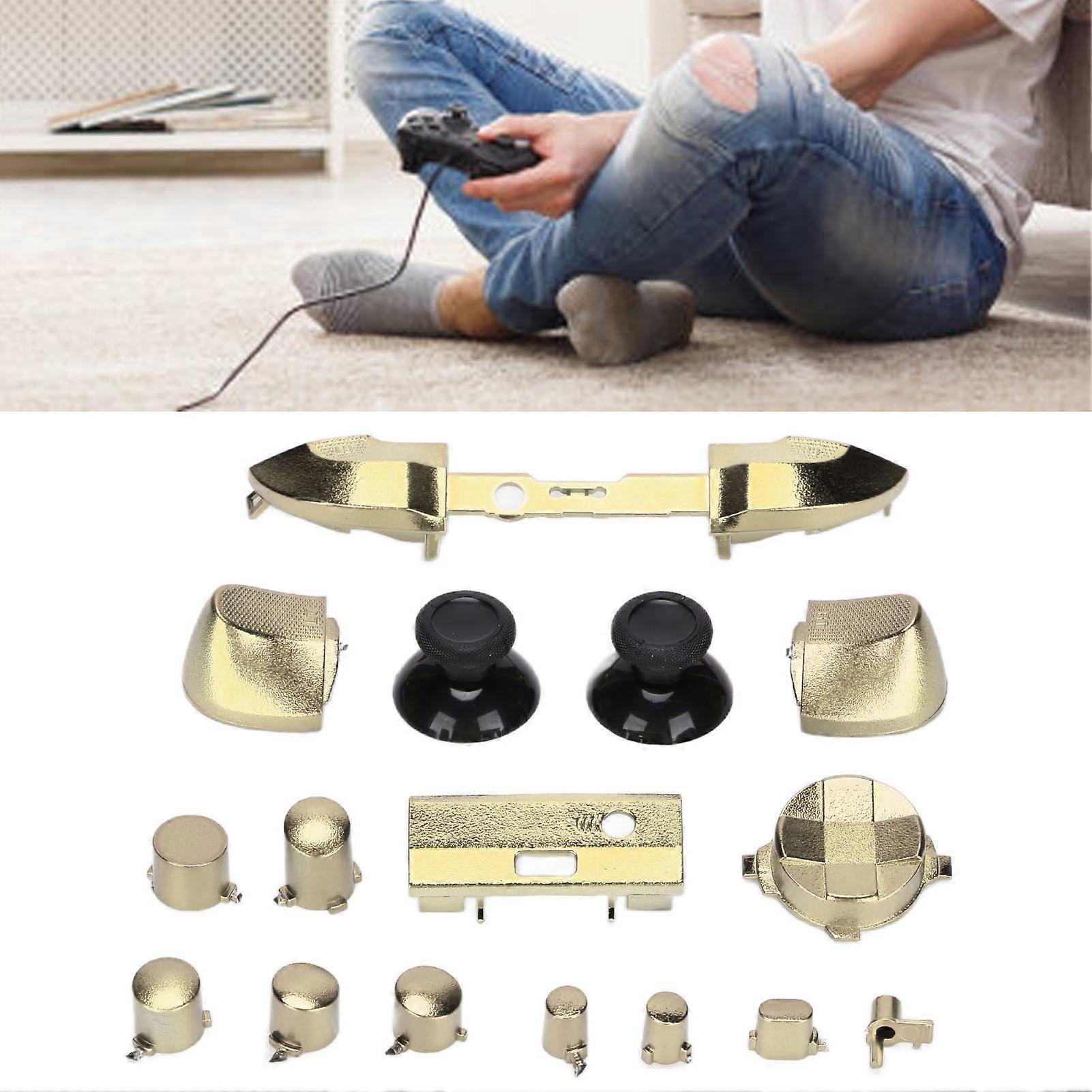 Full Game Controller Button Set Electroplating Replacement Handles Accessories for Xbox Series XGold 