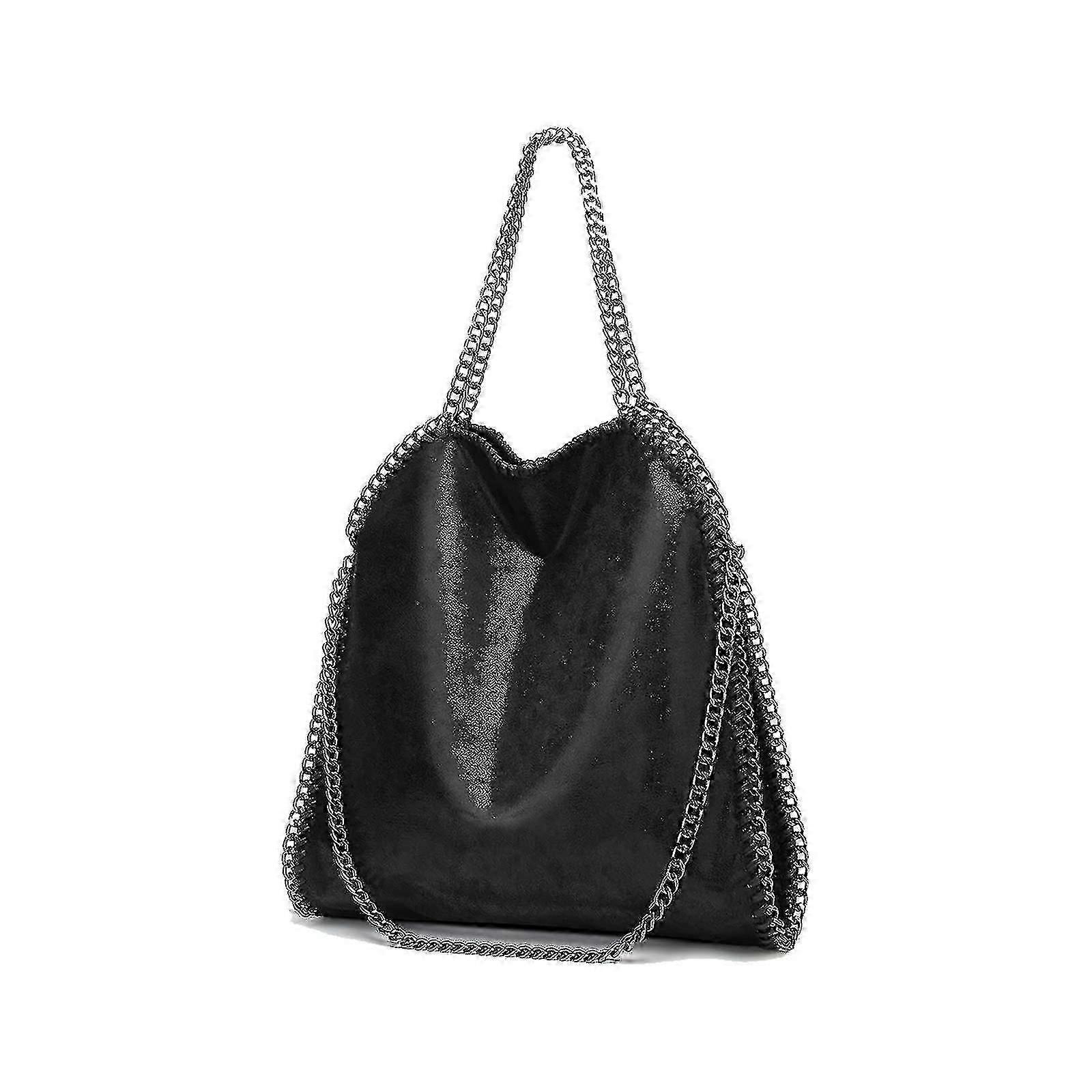 Soft leather handbags for women with top handle and chain