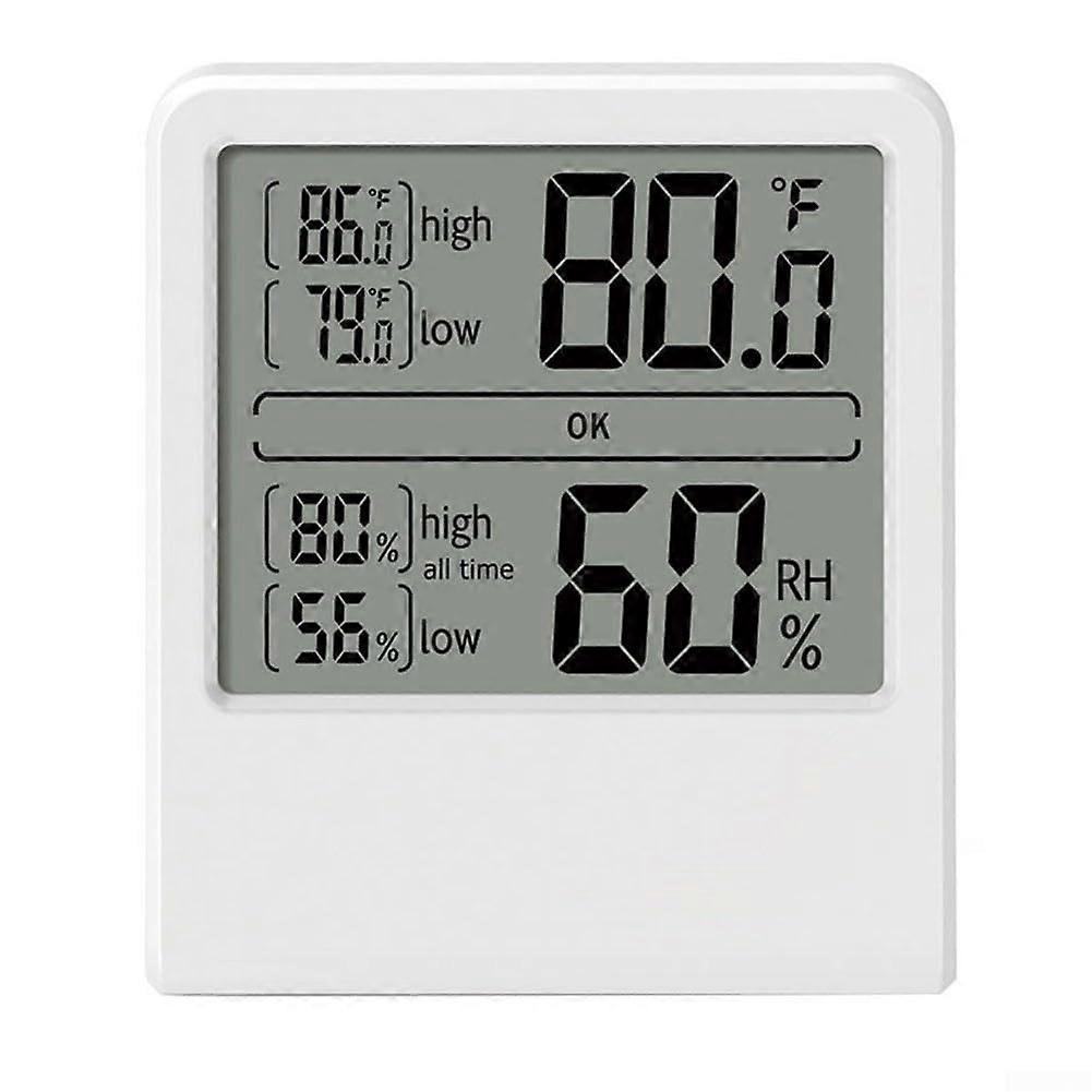 Compact Digital Hygrometer MC06Y English White with Magnetic Backing for Home and Office Use, Accurate Humidity Measurement
