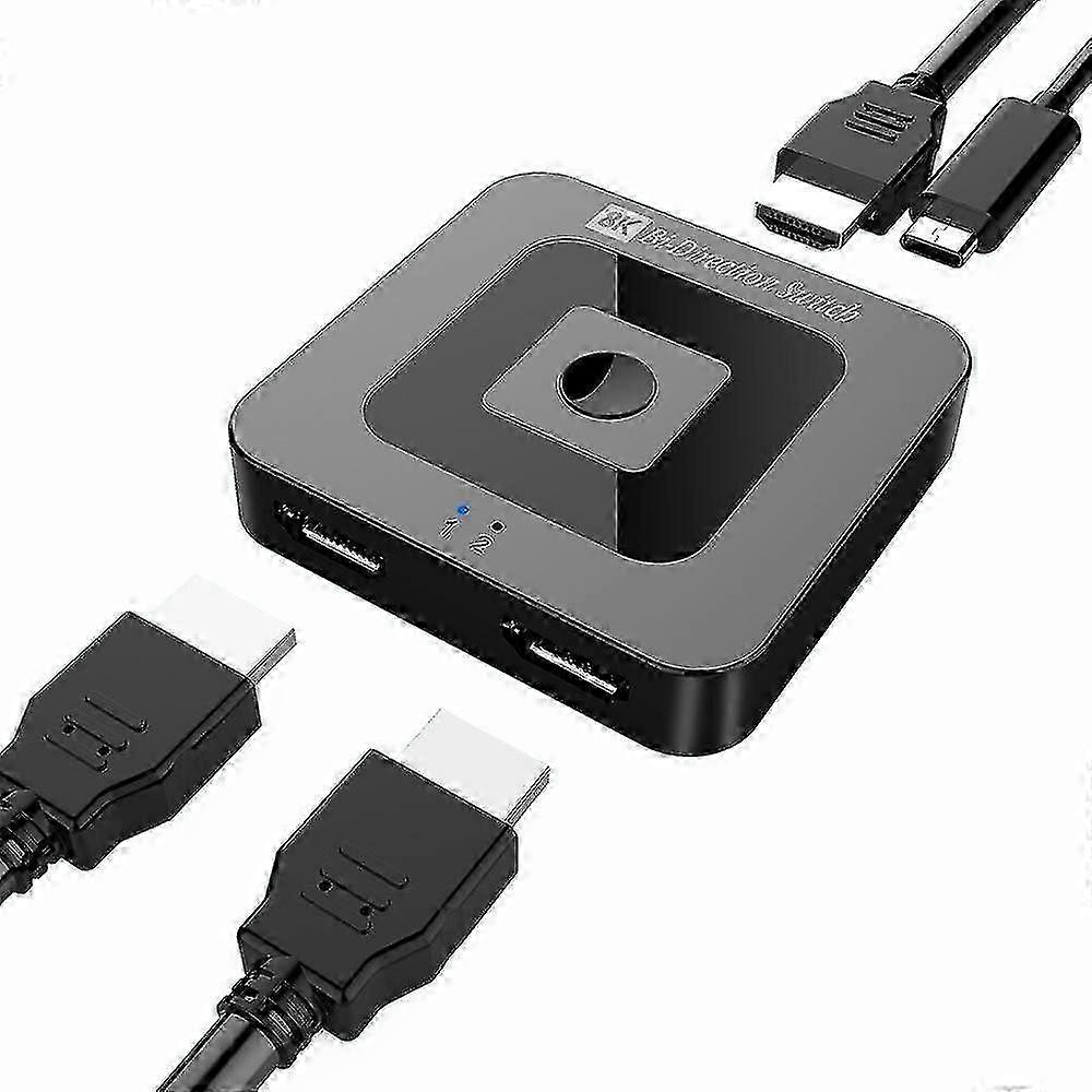 HDMI Splitter Switch 8K 60Hz to 4K 120Hz Bi-Directional 2.1 HDMI Adapter. 1x2/2x1 Switch for PS4/5 & Xiaomi TV Box