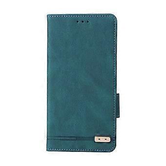 Motorola Moto E20 Case Flip Cover With Card Slot Magnetic PU Leather Wallet Green Bracket Stand