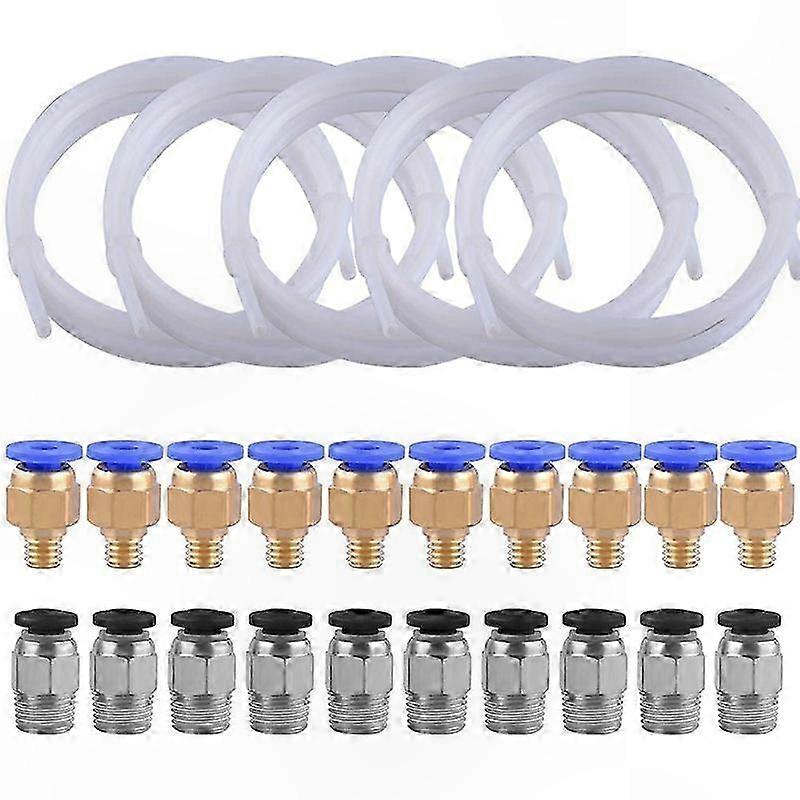PTFE Tubing 1.5M with 20 PC4 Fittings for Hydraulic Pneumatic Systems M6 M10 Connection Kits