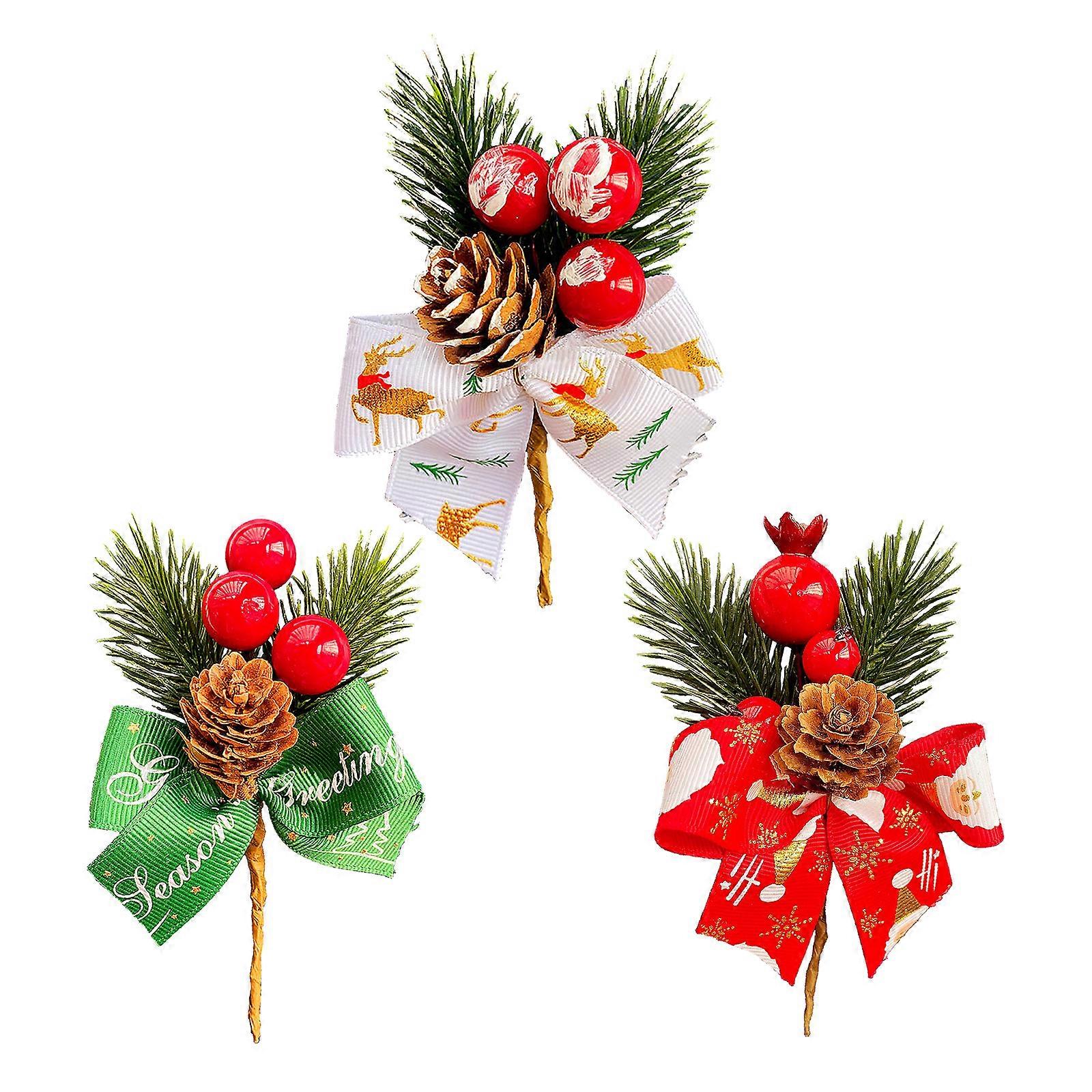 GPB 10PCS Christmas Decoration Sprigs 10cm Plastic Christmas Tree Decoration