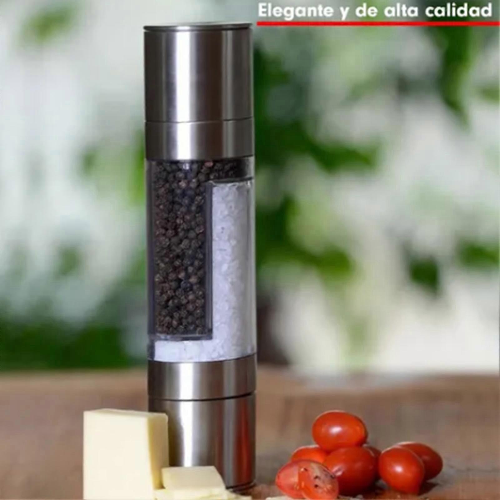 Double Headed Pepper Grinder 22x5.2cm Stainless Steel Mini
