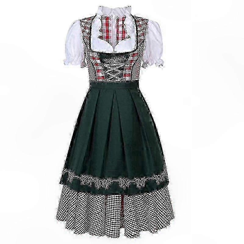 Tradycyjna sukienka Oktoberfest Dirndl z fartuchem dla kobiet, strój kostiumowy w dużych rozmiarach, XS-6XL