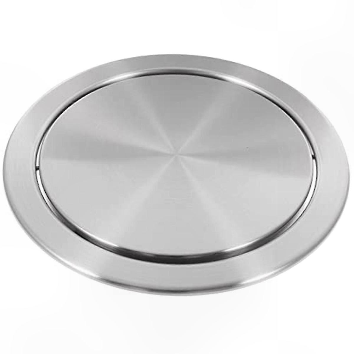 Round Swing Flap Lid for Countertop Trash Bin with Embedded Grommet Design