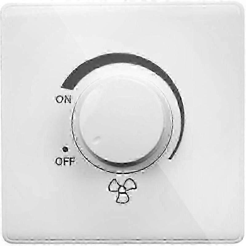 White 220V 10A Dimmer Switch for Ceiling Fans Speed Control Wall Panel