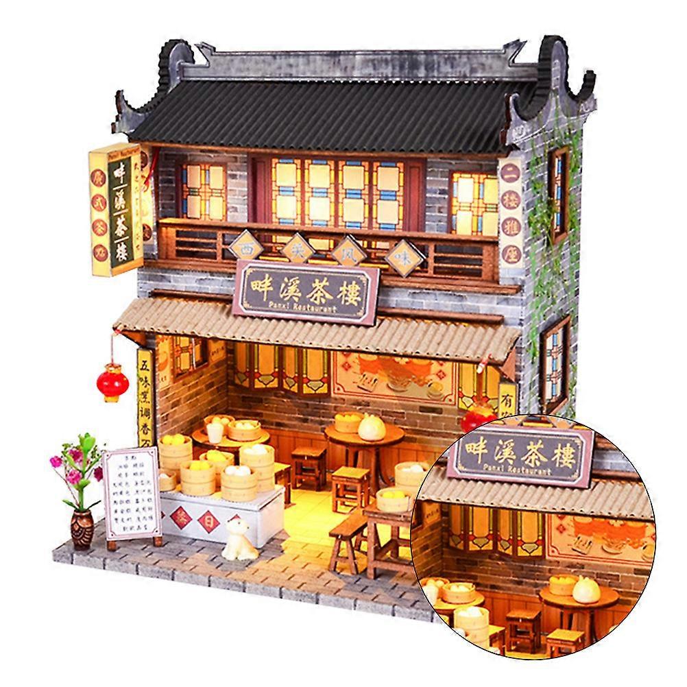 1Pc Chinese Style House Model DIY Assemble Toy House Model