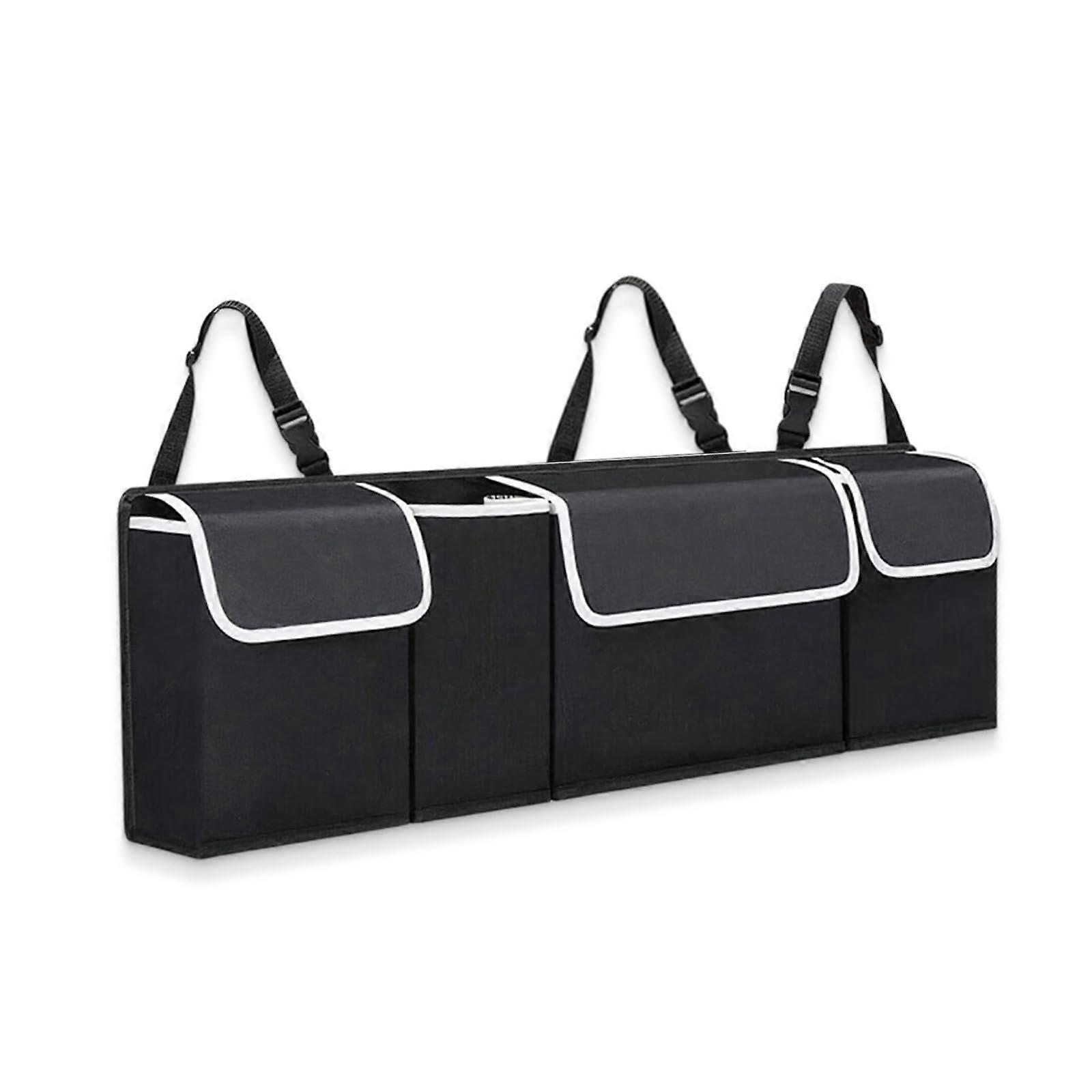 Car Boot Organiser Oxford Fabric Foldable Waterproof Velcro Fastener 4 Pockets Compatible With All Car Types
