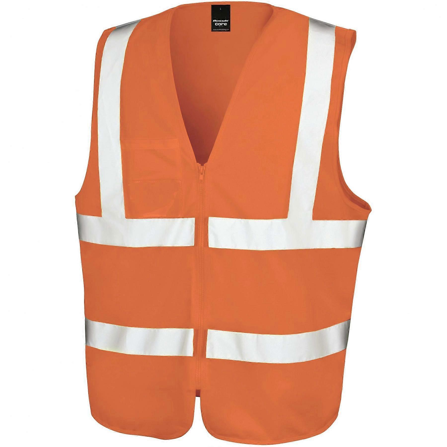 SAFE-GUARD by Result Unisex Kamizelka odblaskowa dla dorosłych zapinana na zamek