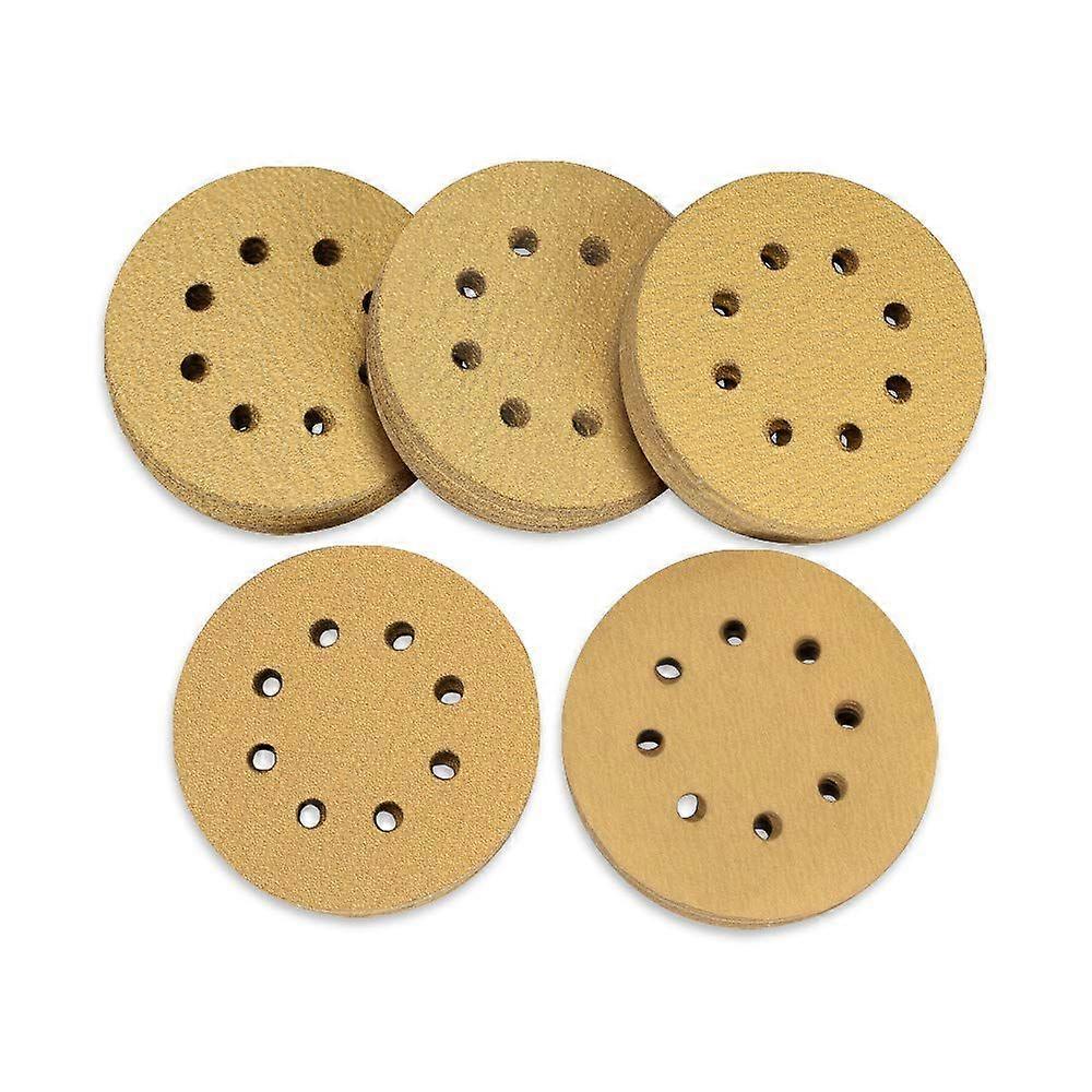 100 Pcs 125mm Hook and Loop Sanding Discs 60 80 120 150 220 Grits 8 Holes